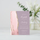 Budget Blush Roze Gouden Agaat Mauve bruiloft Uitn (Staand voorkant)