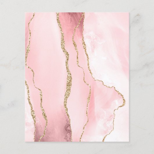 Budget Blush Roze Gouden Agaat Trouwmenu (Achterkant)