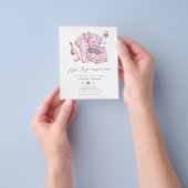 Budget Blush Roze PJs & Prosecco Vrijgezellenfeest Flyer (Hand)