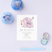 Budget Blush Roze PJs & Prosecco Vrijgezellenfeest Flyer (Enkel)