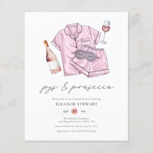 Budget Blush Roze PJs & Prosecco Vrijgezellenfeest Flyer