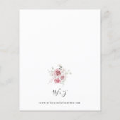 Budget Blush Roze Roos & Eucalyptus Bloemige Trouw Flyer (Achterkant)