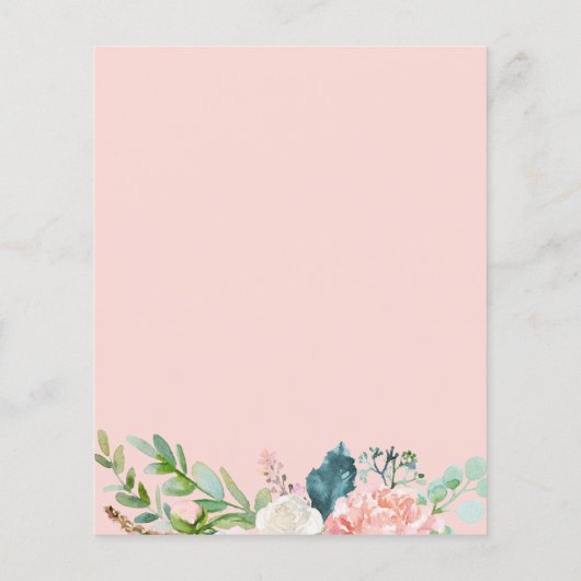 Budget Blush Roze Roze Baby shower Uitnodiging (Achterkant)