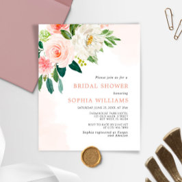Budget Blush Roze Roze Bridal Shower Uitnodiging