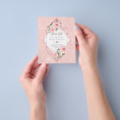 BUDGET Blush roze rozen All-in-1 bruiloft Save Dat Flyer (Hand)