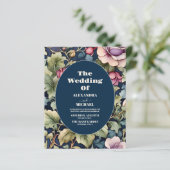 Budget Blush Roze Waterverf Bloemen Pioen Bruiloft (Staand voorkant)