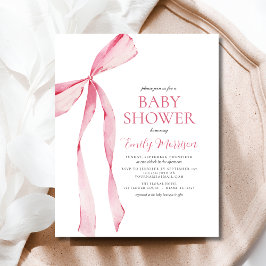 Budget Blush Roze Waterverf Bow Girl Baby shower