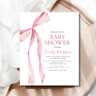 Budget Blush Roze Waterverf Bow Girl Baby shower