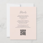 Budget Blush Roze Zilveren Glitter QR Code Huwelij (Achterkant)
