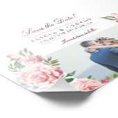 Budget blush rozen foto trouwkaart save the date afdruk (Hoek)