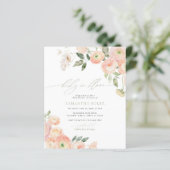 Budget Blush & Sage Baby in Bloom Shower Uitnodige (Staand voorkant)