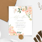 Budget Blush & Sage Baby in Bloom Shower Uitnodige