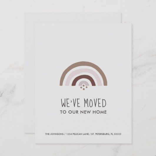 Budget Blush Taupe Rainbow New Address Kaart (Voorkant / Achterkant)