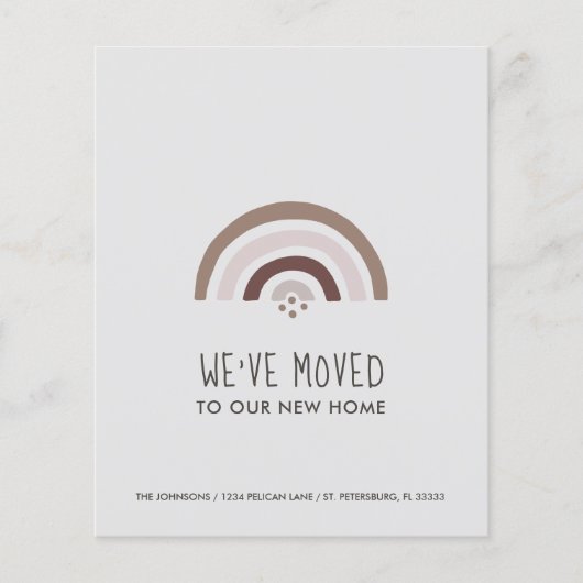 Budget Blush Taupe Rainbow New Address Kaart (Voorkant)