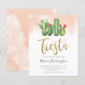 Budget Blush Waterverf Cactus Fiesta Baby shower (Voorkant / Achterkant)