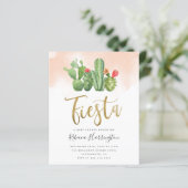 Budget Blush Waterverf Cactus Fiesta Baby shower (Staand voorkant)