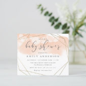 Budget Blush Waterverf Gold Geometric Baby shower (Staand voorkant)