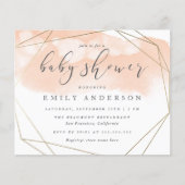 Budget Blush Waterverf Gold Geometric Baby shower (Voorkant)