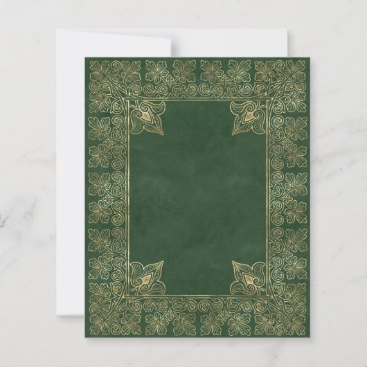 Budget  Boek Green Gold Wedding Invitation (Achterkant)