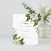 BUDGET Boeket witte rozen bloemen bruiloft (Staand voorkant)