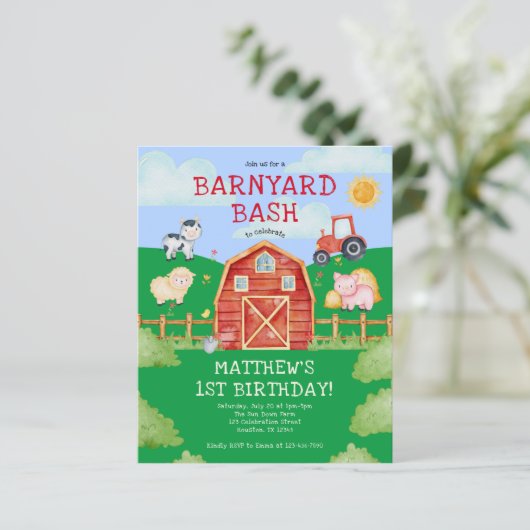 Budget Boerderij/Barn Yard Animals 1e verjaardagsf (Staand voorkant)