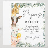 Budget Boerderijdieren Baby shower Luier Raffle Si (Voorkant / Achterkant)