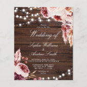 Budget Boheemse rustieke hout bruiloft uitnodiging (Voorkant)