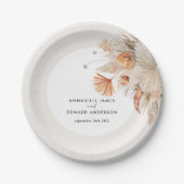 budget bohemen pampas gras bruiloft papier p papieren bordje (Voorkant)