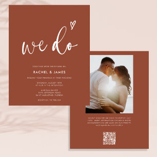 Budget Bohemian Burnt Sinaasappel Modern Wedding Flyer