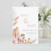 Budget Bohemian Floral Elegant Save the Date Kaart (Staand voorkant)