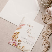 Budget Bohemian Floral Elegant Save the Date Kaart