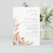 Budget Bohemian Floral Pampas Grass Afstuderen Kaart (Staand voorkant)