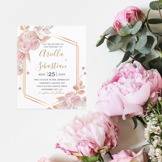 Budget Bohemian Floral, Roze Roses Gold