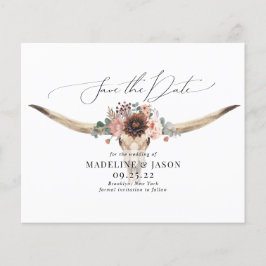 BUDGET Bohemian Floral Skull Bruiloft Save the Dat