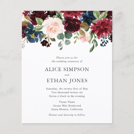 Budget Bohemian Garden QR Code Photo Wedding Flyer (Voorkant)