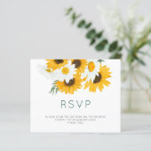 Budget Bohemian Sunflower Weddenschap QR Code RSVP (Staand voorkant)