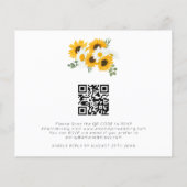 Budget Bohemian Sunflower Weddenschap QR Code RSVP (Achterkant)
