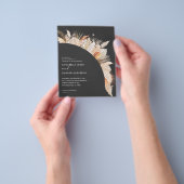 budget bohemian terracotta pampas gras bruiloft flyer (Hand)