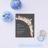 budget bohemian terracotta pampas gras bruiloft flyer (Enkel)