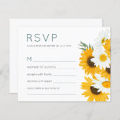 Budget Bohemian Wildflower Sunflower WeduwningRSVP (Voorkant / Achterkant)