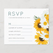 Budget Bohemian Wildflower Sunflower WeduwningRSVP (Voorkant)