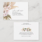 budget bohemiene pampas - gras bruiloft met behoud notitiekaartje (Voorkant / Achterkant)