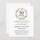 Budget Boho 50th Wedding Jubileum Party Invite (Voorkant / Achterkant)