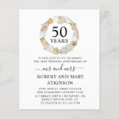 Budget Boho 50th Wedding Jubileum Party Invite (Voorkant)