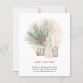 Budget Boho Angel Greenery Vakantie Kaart (Voorkant)