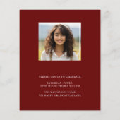 Budget Boho Arch Afstuderen Invitation Rood (Achterkant)