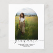 Budget Boho Arch Afstuderen Invitation White (Voorkant)