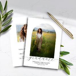 Budget Boho Arch Afstuderen Invitation White