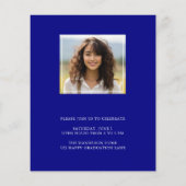 Budget Boho Arch Graduation Invitation Navy (Achterkant)