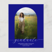 Budget Boho Arch Graduation Invitation Navy (Voorkant)